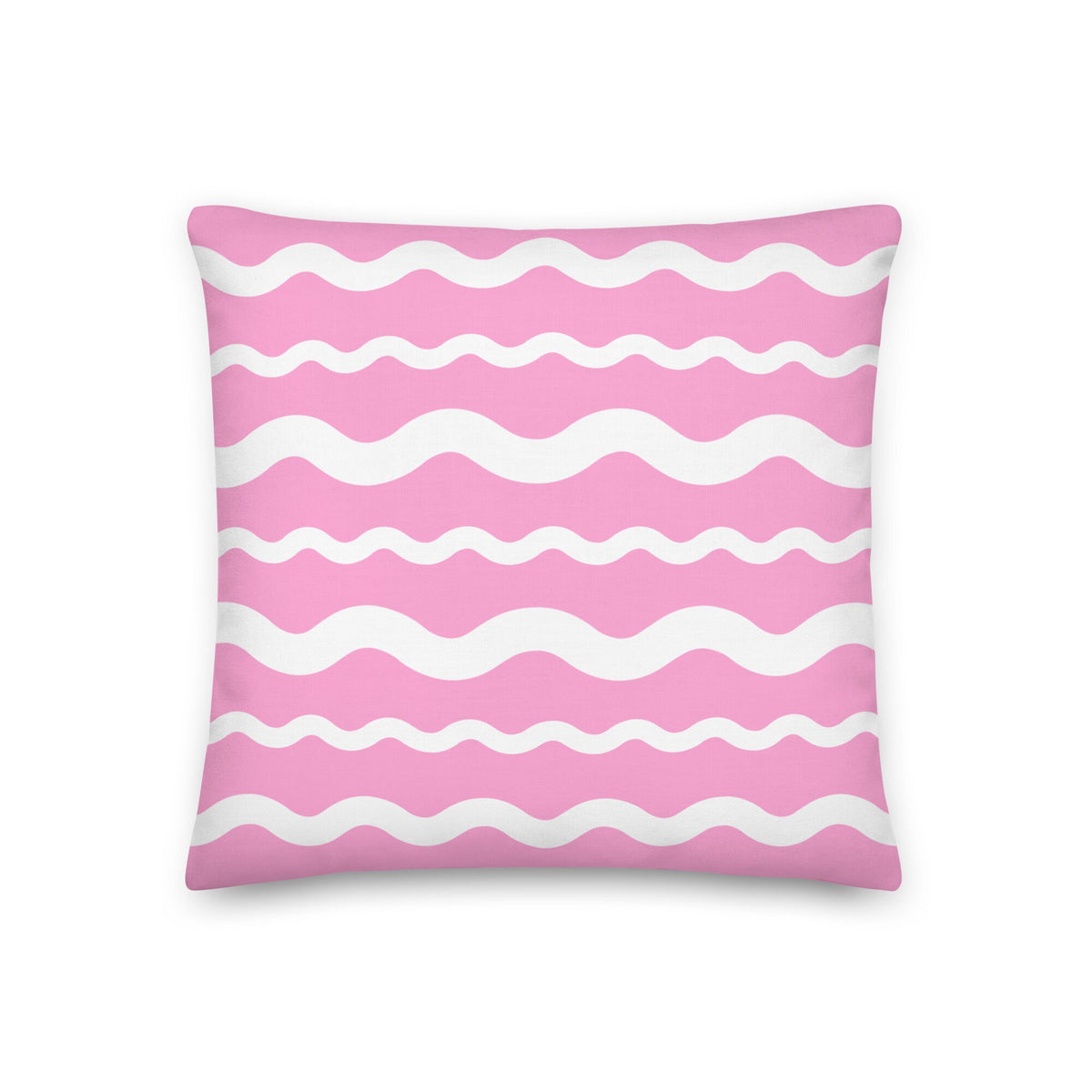 Ric Rac Coastal Preppy Stripe Pink Premium Throw Pillow
