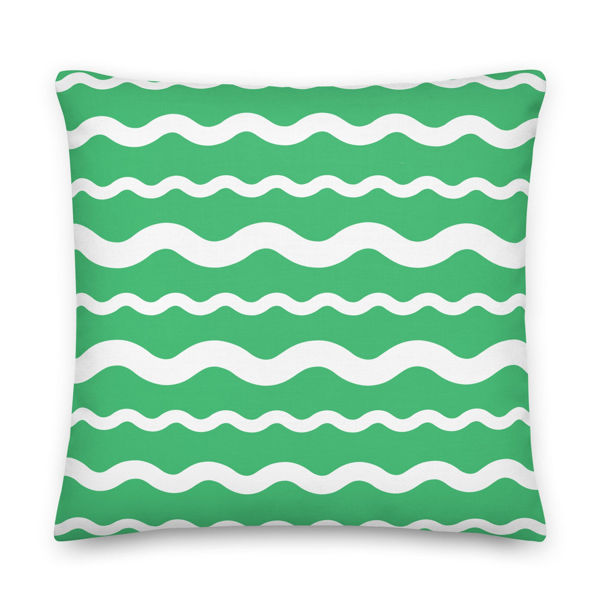 Ric Rac Stripe Green Premium Pillow