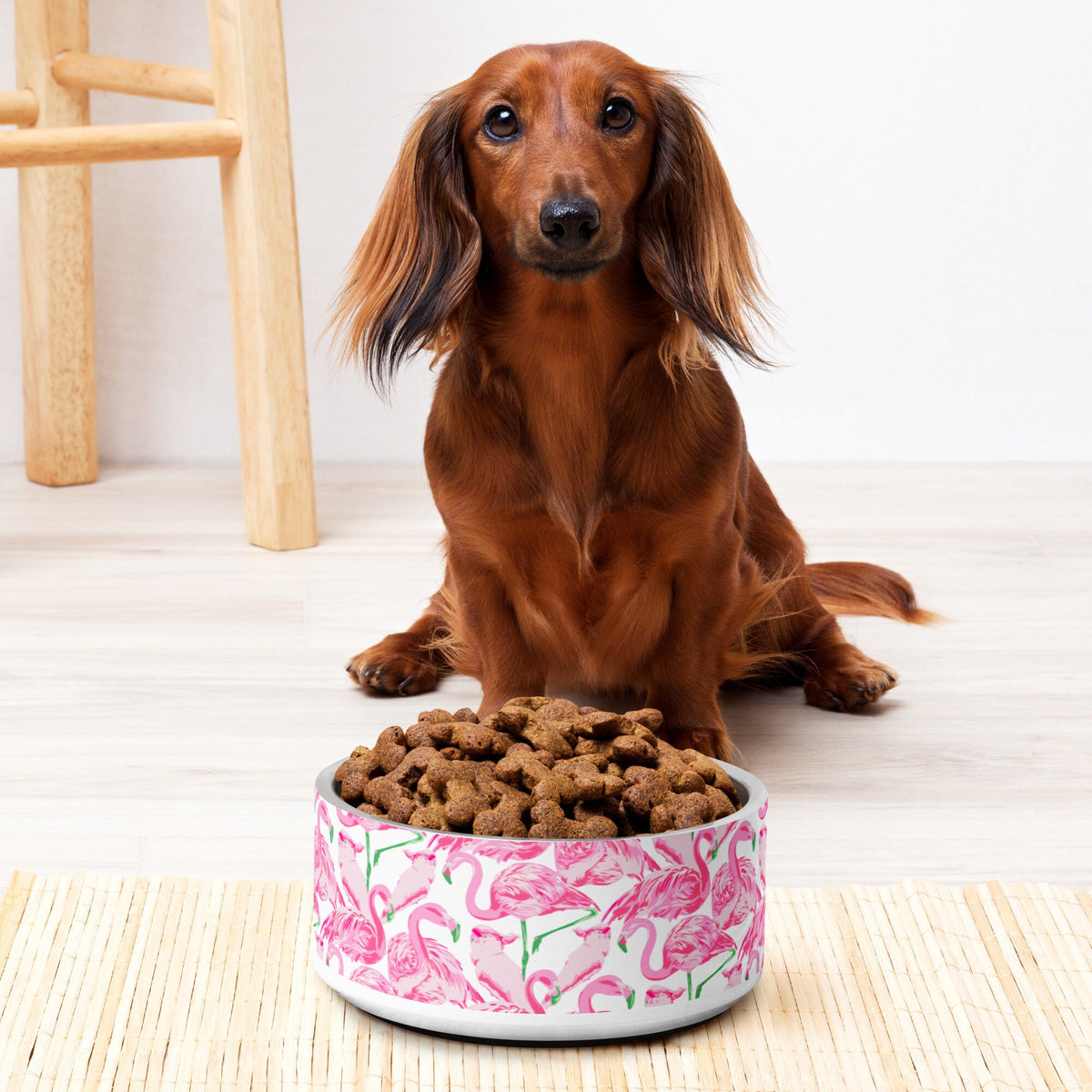 Palm Springs Flamingo Coastal Preppy Pet bowl