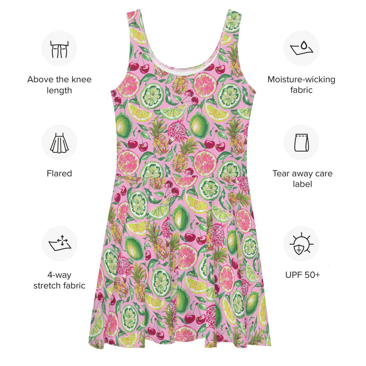 Palm Beach Fruit Bowl Coastal Preppy Skater Dress