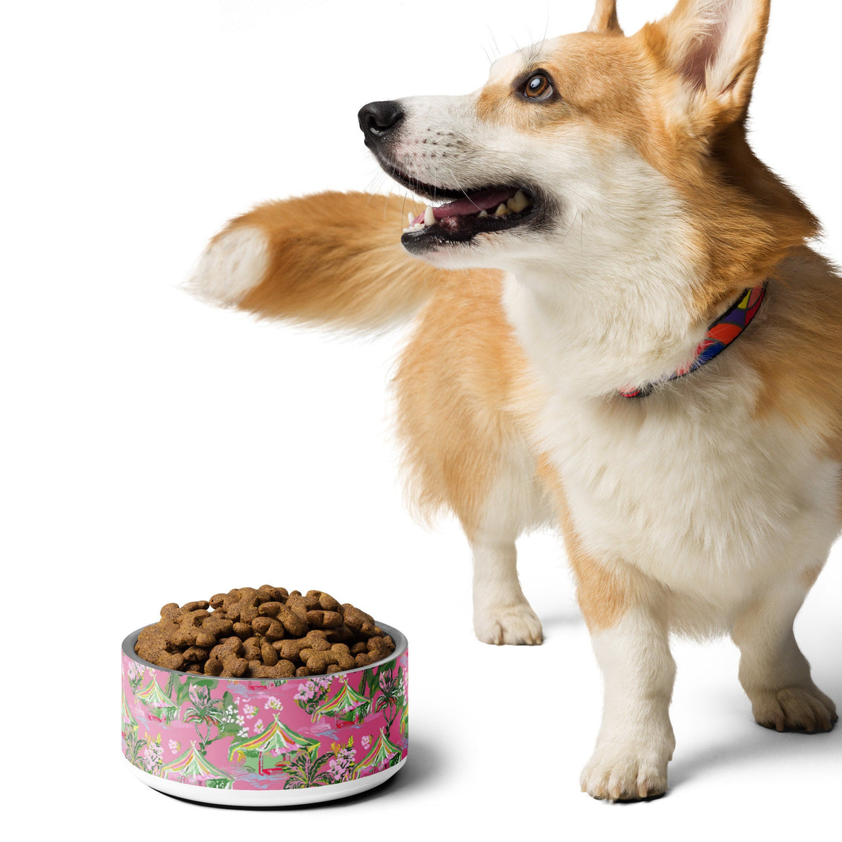 Palm Beach Tiki Hut Coastal Preppy Pet bowl