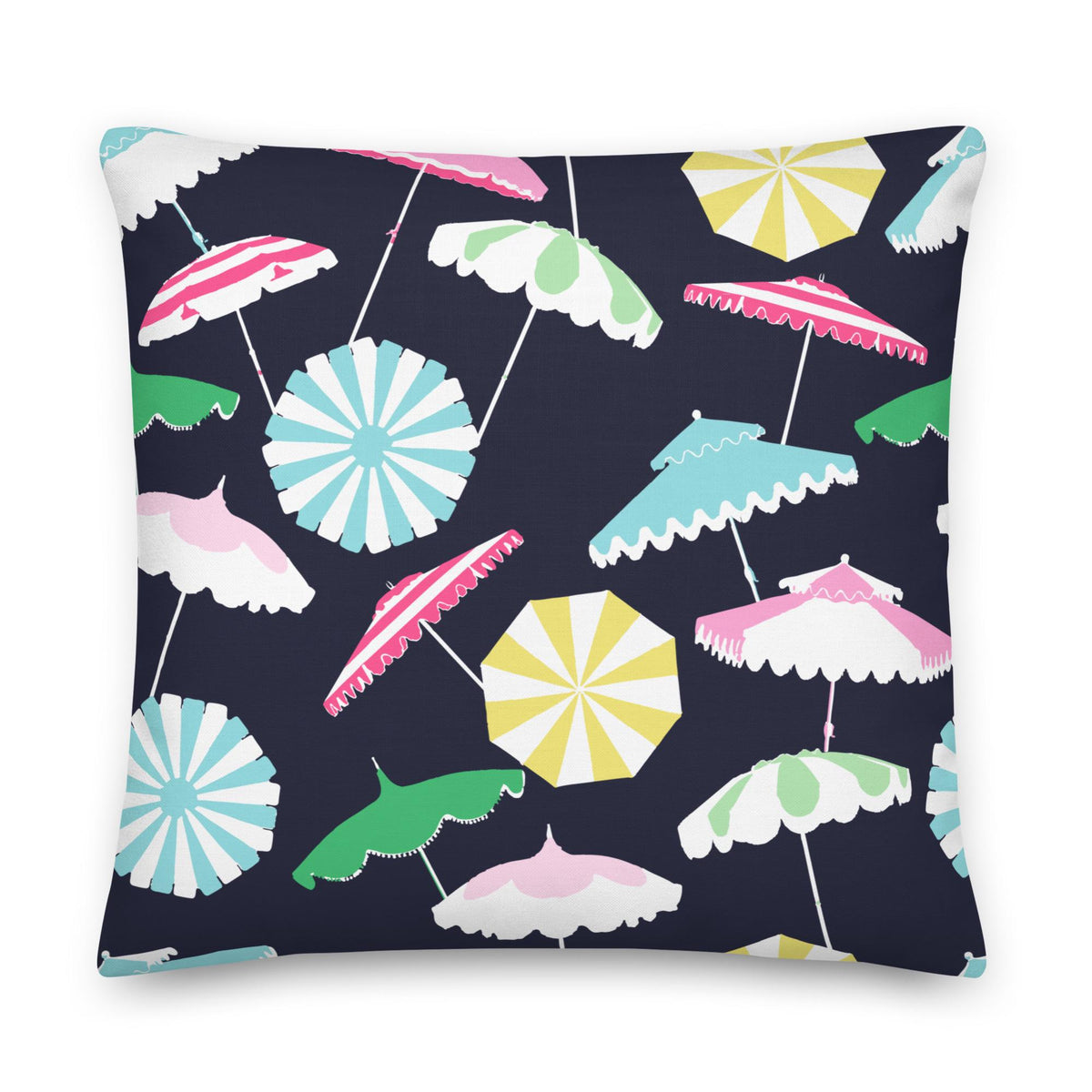 Beach Umbrella Party Coastal Preppy Premium Pillow