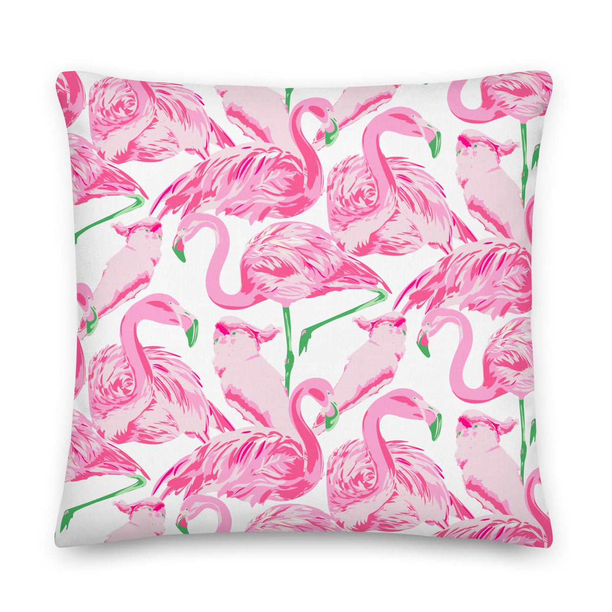 Palm Springs Flamingo Coastal Preppy Premium Pillow