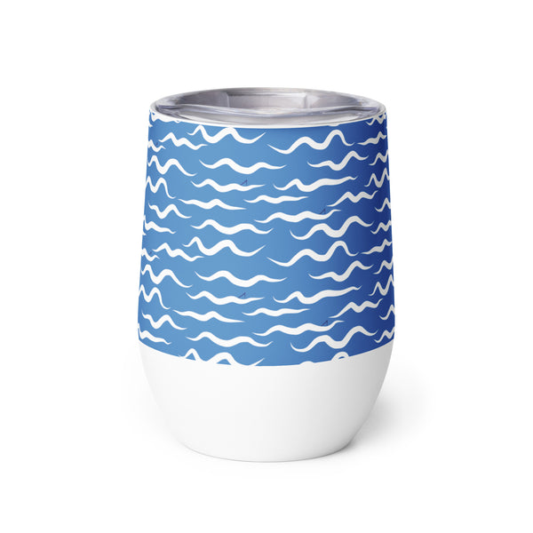 Shark Waves Wine tumbler