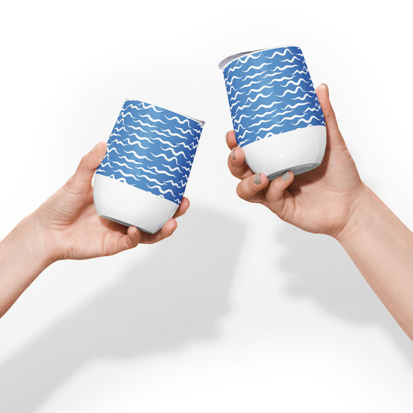 Shark Waves Wine tumbler