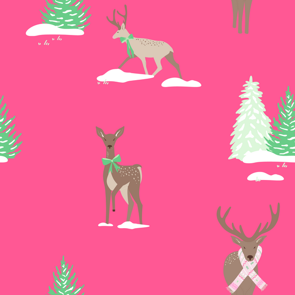 Holiday Reindeer Pink Unisex Hoodie