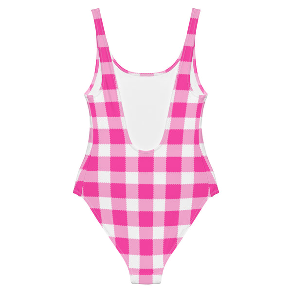 Scalloped Gingham One-Piece Swimsuit
