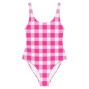 Scalloped Gingham One-Piece Swimsuit
