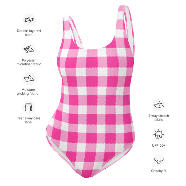 Scalloped Gingham One-Piece Swimsuit