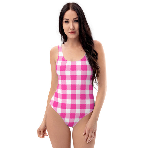 Scalloped Gingham One-Piece Swimsuit