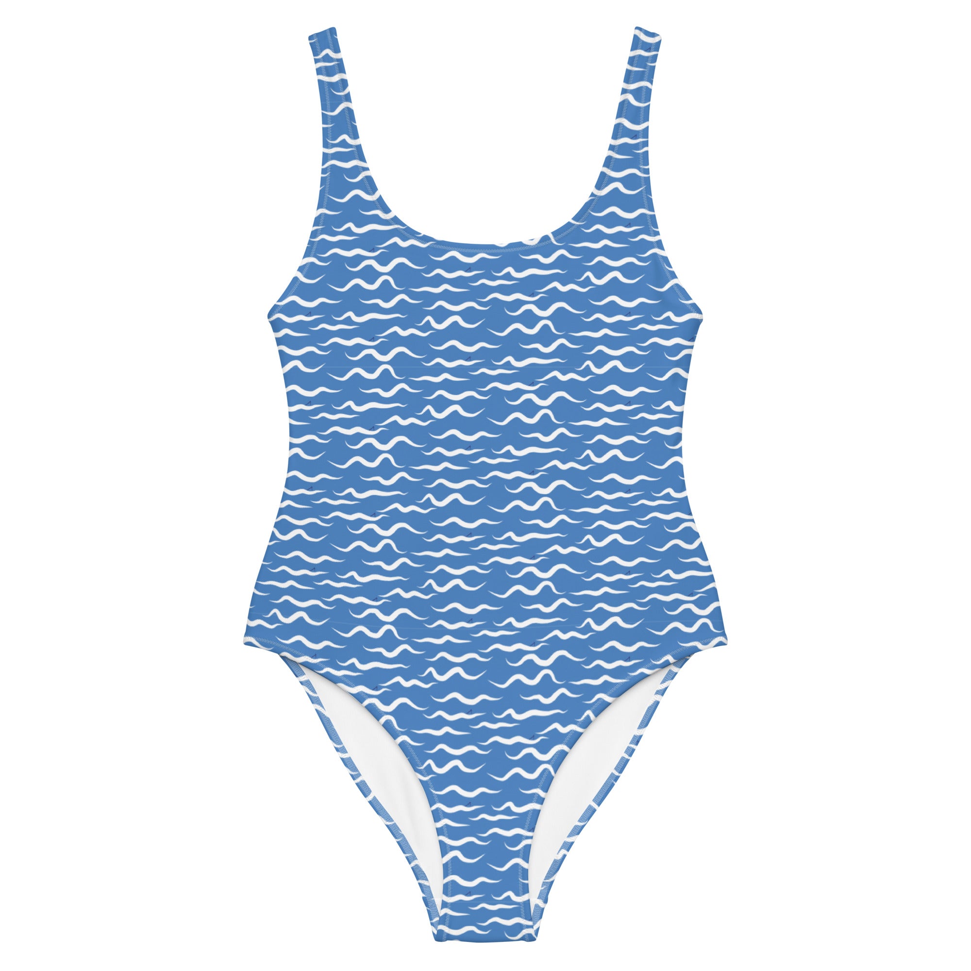 Shark Waves One-Piece Swimsuit Blue