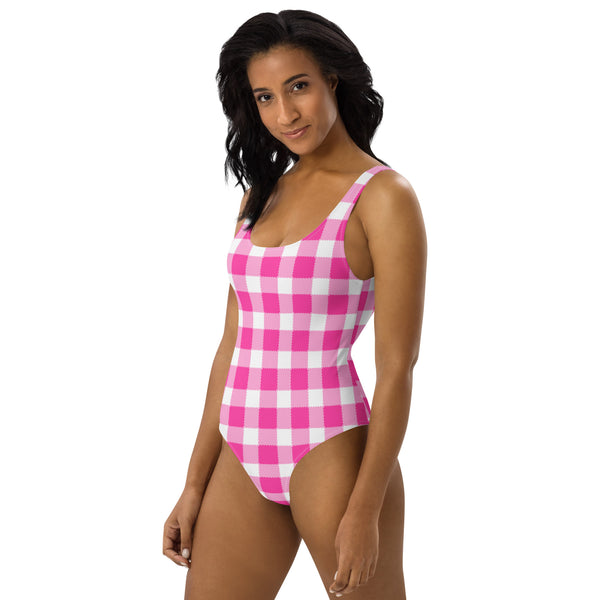 Scalloped Gingham One-Piece Swimsuit