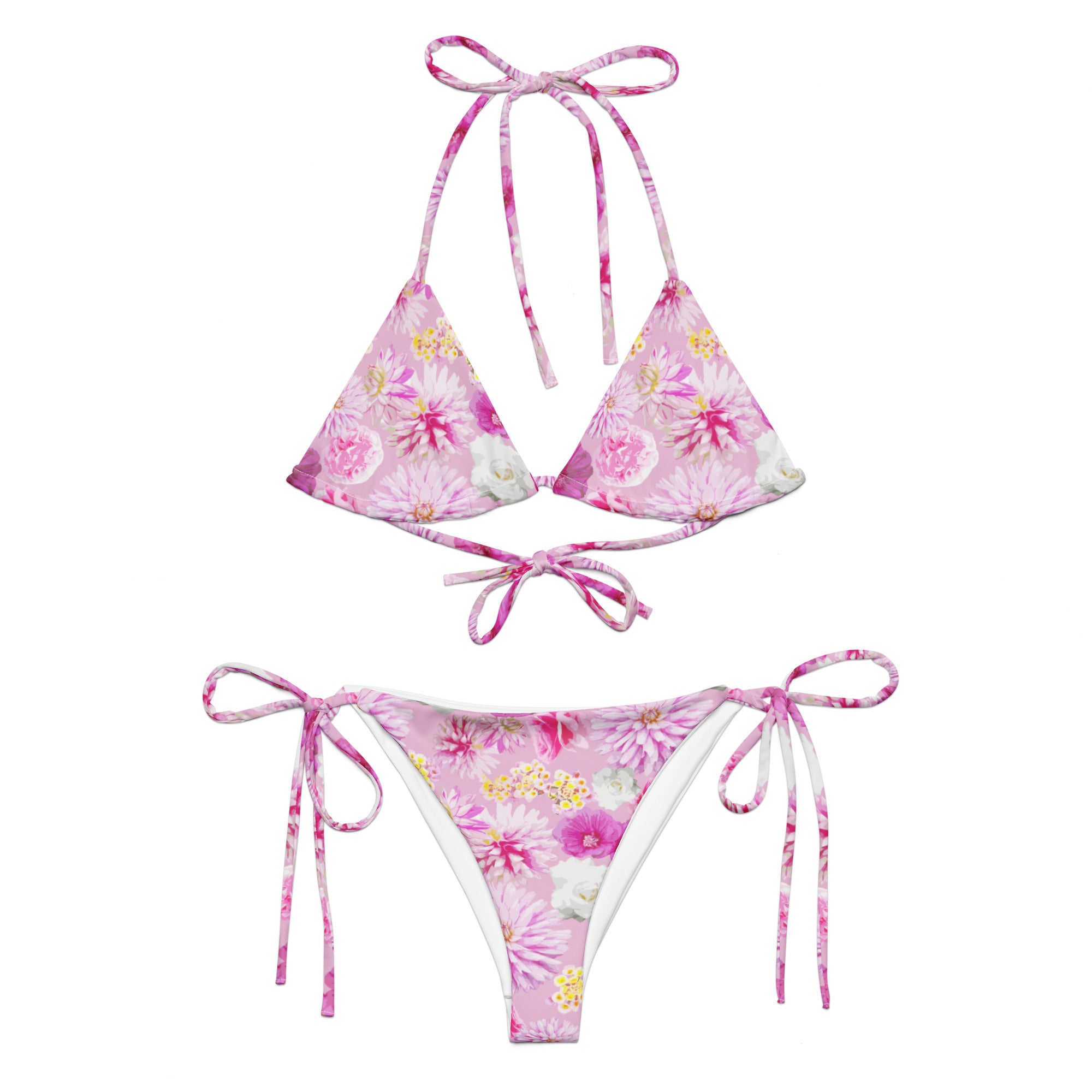 Garden Floral All-over print recycled string bikini