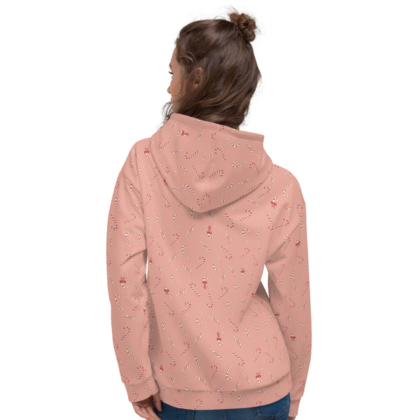 Holiday Candy Cane Bows Recycled Unisex Hoodie