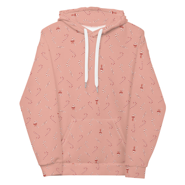 Holiday Candy Cane Bows Recycled Unisex Hoodie