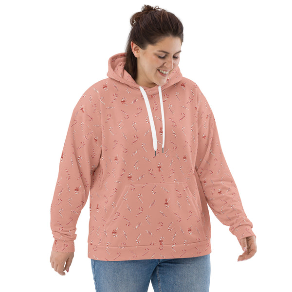 Holiday Candy Cane Bows Recycled Unisex Hoodie