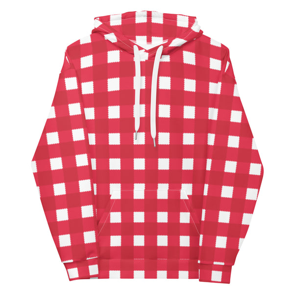 Holiday Scalloped Gingham Check Unisex Hoodie