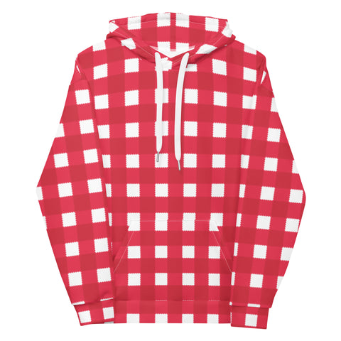 Holiday Scalloped Gingham Check Unisex Hoodie
