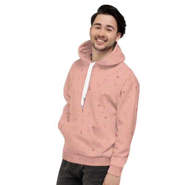 Holiday Candy Cane Bows Recycled Unisex Hoodie