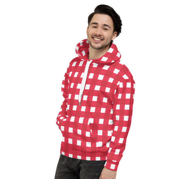 Holiday Scalloped Gingham Check Unisex Hoodie
