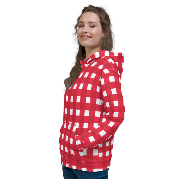Holiday Scalloped Gingham Check Unisex Hoodie