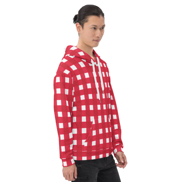 Holiday Scalloped Gingham Check Unisex Hoodie
