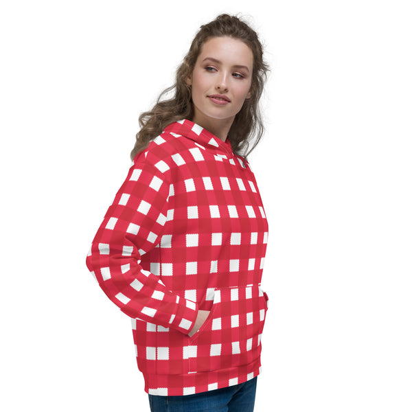 Holiday Scalloped Gingham Check Unisex Hoodie