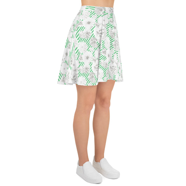 Floral Stripe Skater Skirt