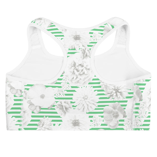 Floral Stripe Sports bra