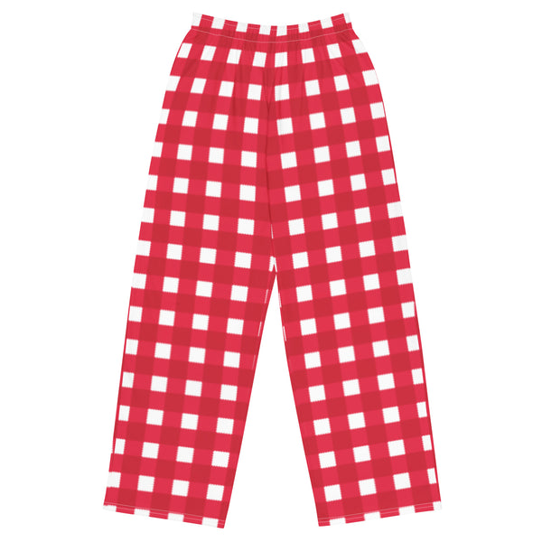 Holiday Scalloped Gingham unisex wide-leg pants