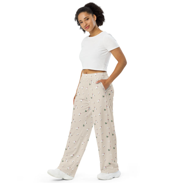 Holiday Penguins unisex wide-leg pants