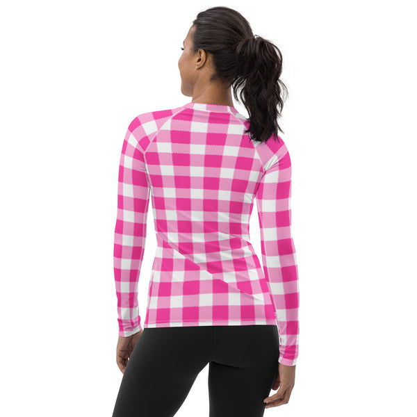 Scalloped Gingham Women's Rash Guard