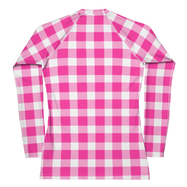 Scalloped Gingham Women's Rash Guard