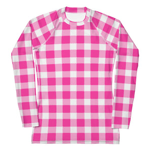 Scalloped Gingham Women's Rash Guard