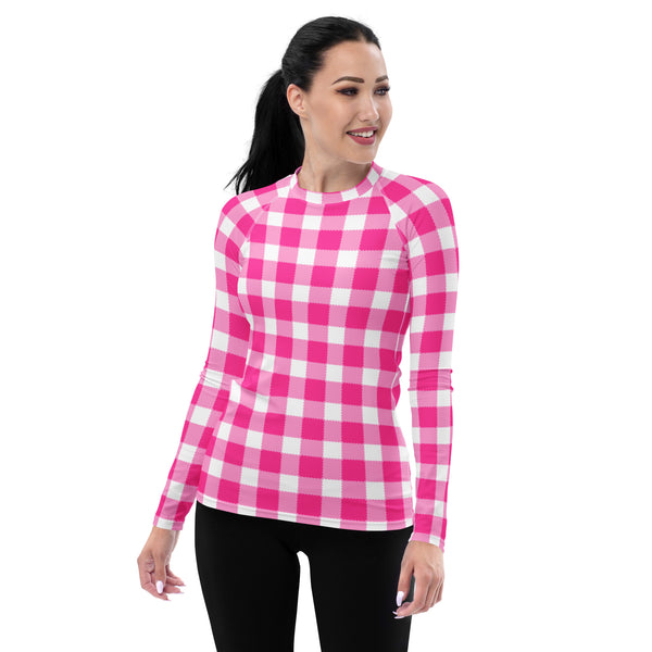 Scalloped Gingham Women's Rash Guard