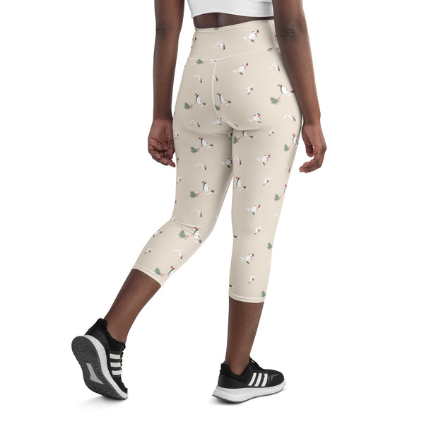 Holiday Penguins Yoga Capri Leggings