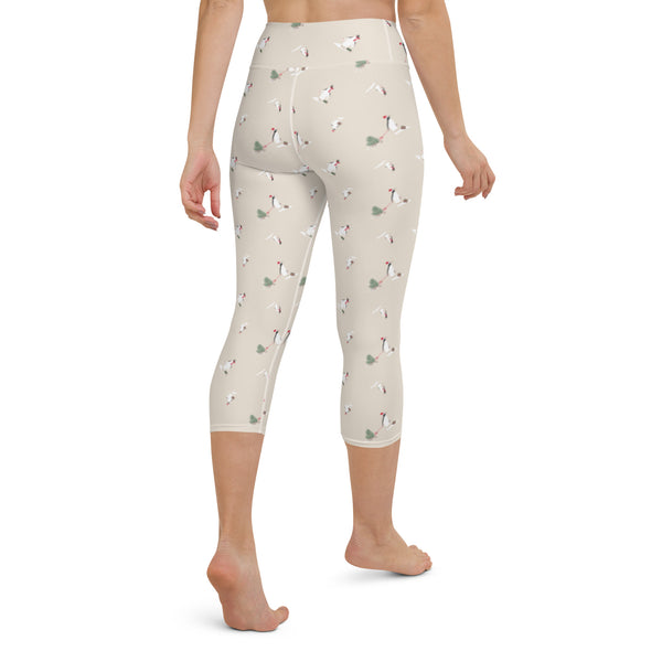 Holiday Penguins Yoga Capri Leggings