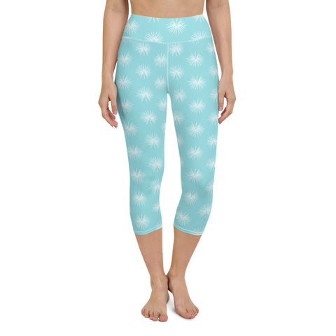 Palm Leaf Yoga Capri Leggings