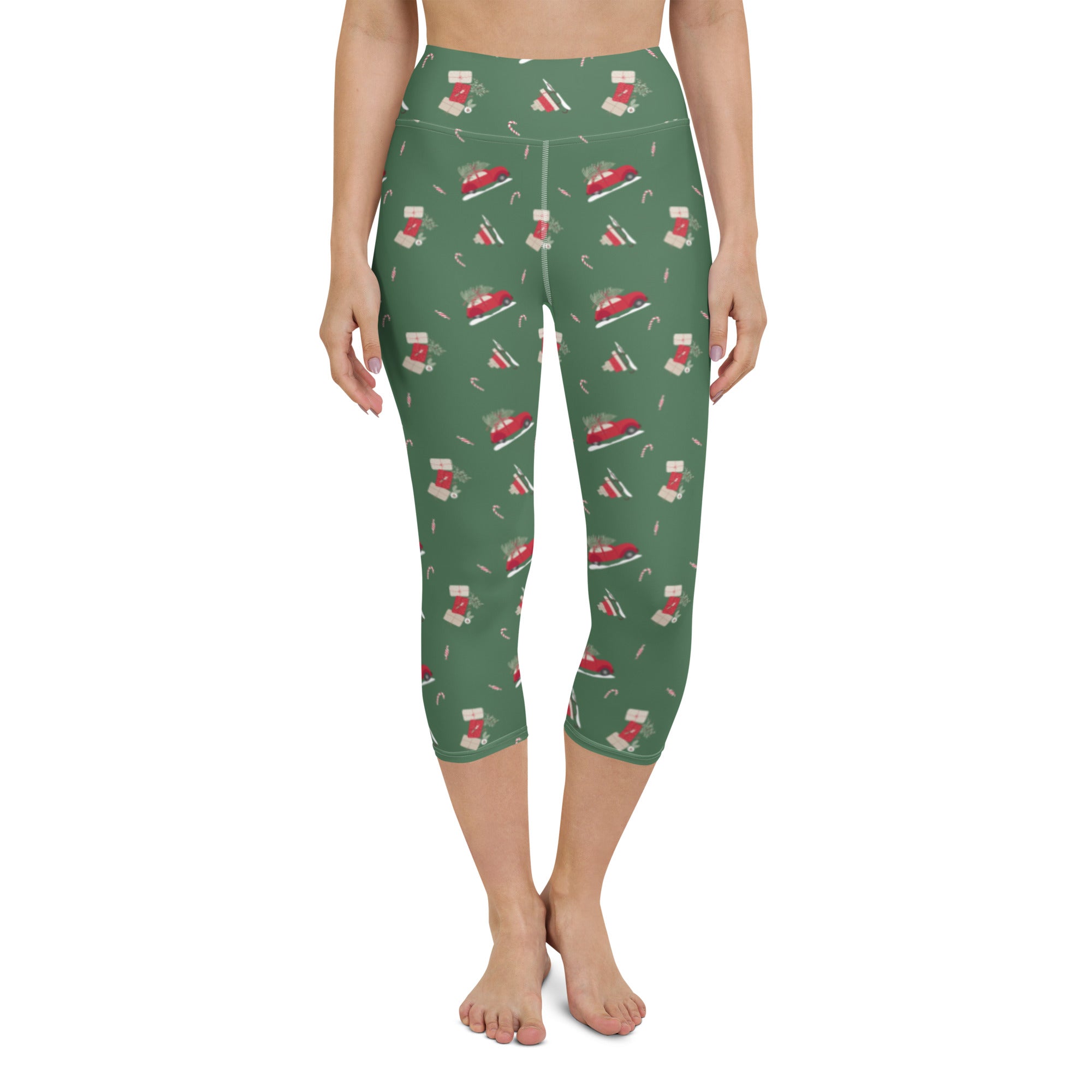 Gifts and Candy Holiday Yoga Capri Leggings