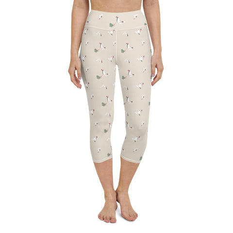 Holiday Penguins Yoga Capri Leggings