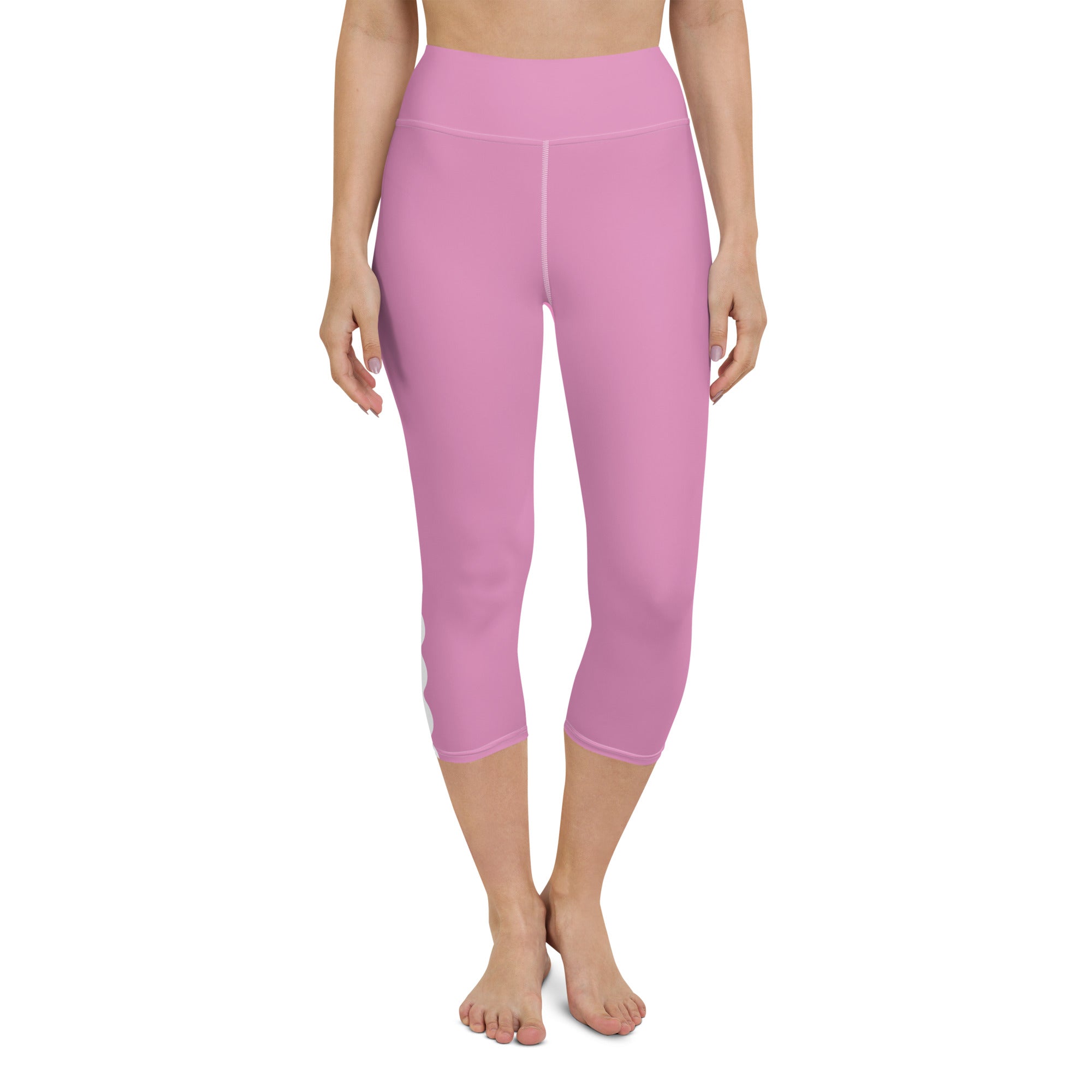 Palm Springs Lilac Ric Rac Scalloped Stripe Yoga Capri Leggings