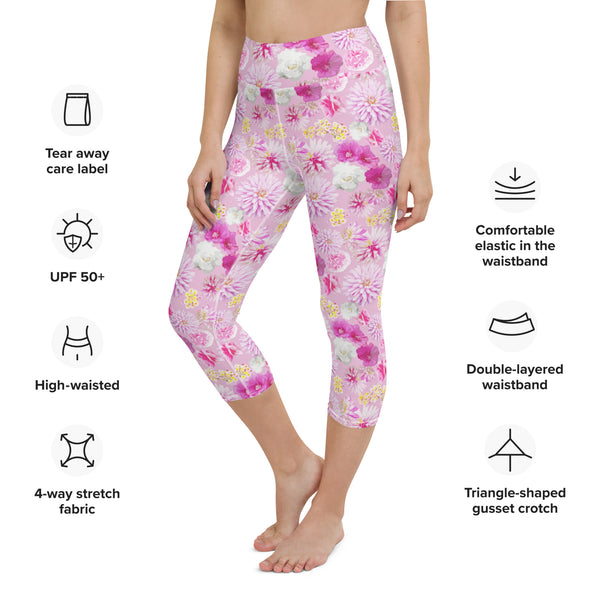 Garden Floral Yoga Capri Leggings