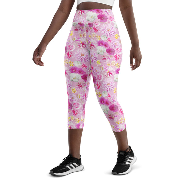 Garden Floral Yoga Capri Leggings