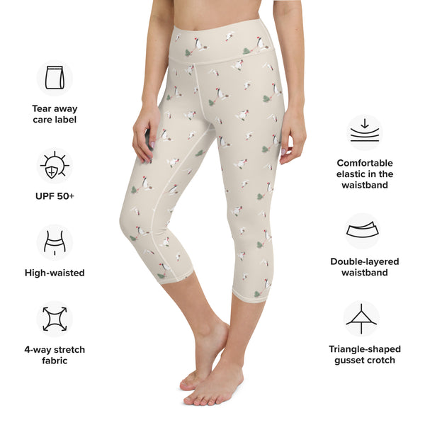 Holiday Penguins Yoga Capri Leggings