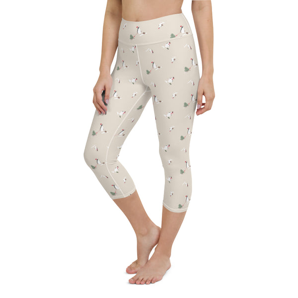Holiday Penguins Yoga Capri Leggings