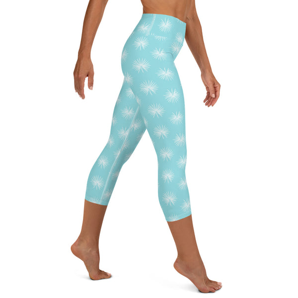 Palm Leaf Yoga Capri Leggings
