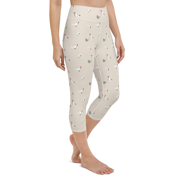 Holiday Penguins Yoga Capri Leggings