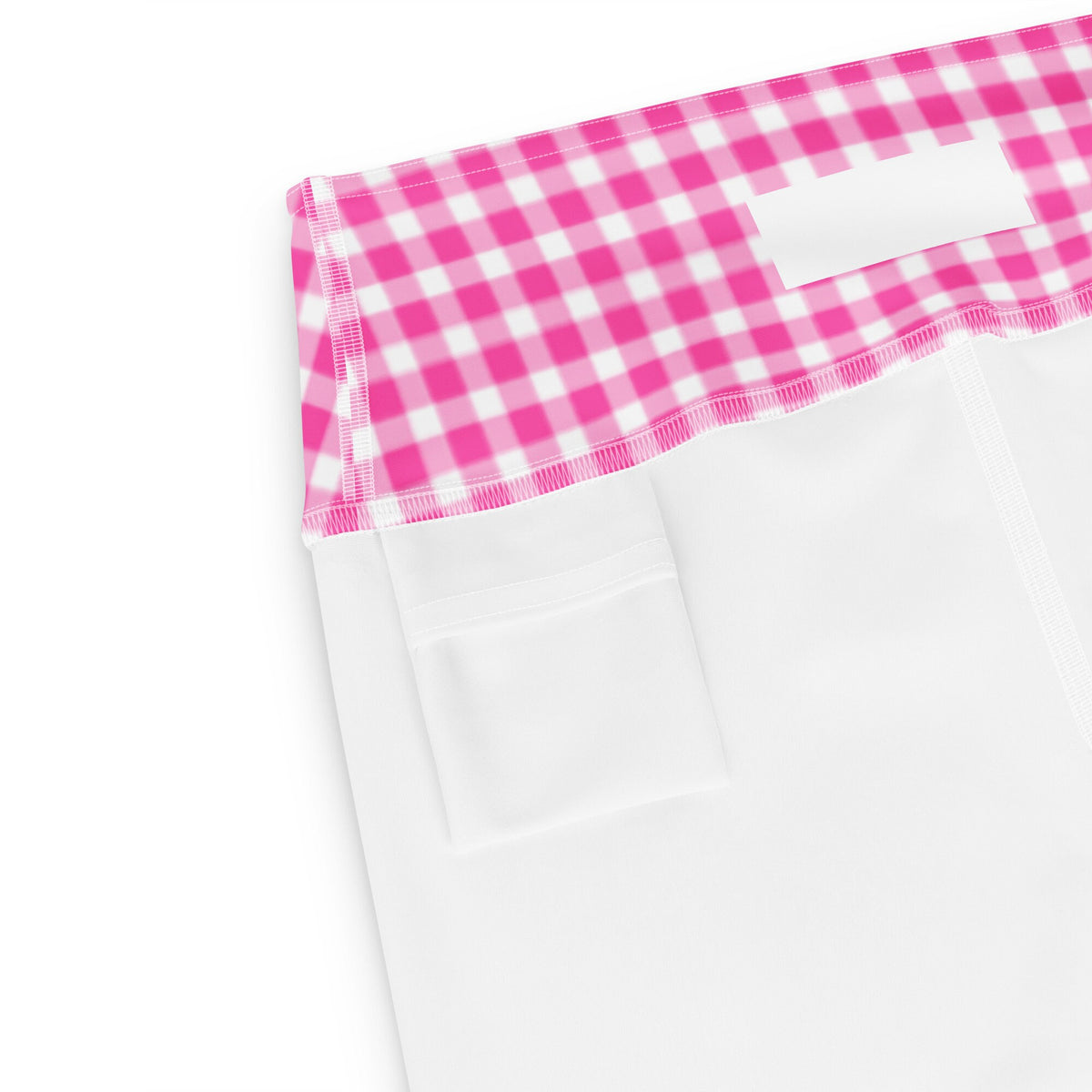 Scalloped Gingham Bright Pink Yoga Capri Leggings | Coastal Preppy Activewear | Happy Preppy Workout
