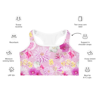 Garden Floral sports bra by The Happy Fun Shop, photo 7 of 10