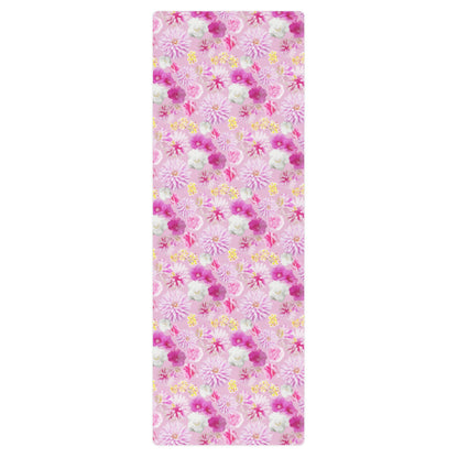 Garden Floral yoga mat in pink by The Happy Fun Shop, photo 4 of 6